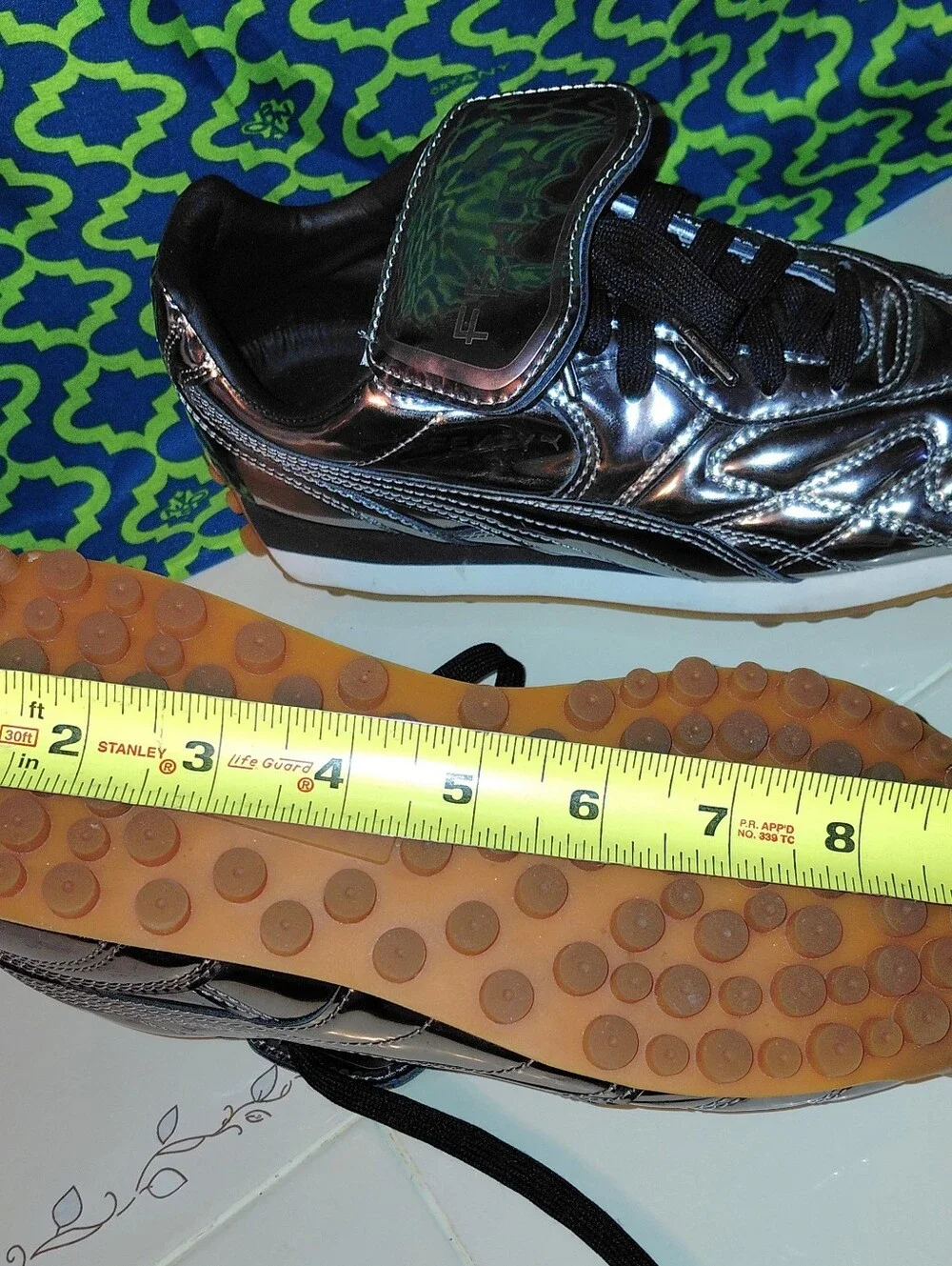 Puma Fenty Women’s Metallic Silver Low-Top Sneakers with Gum Outsole Size 8